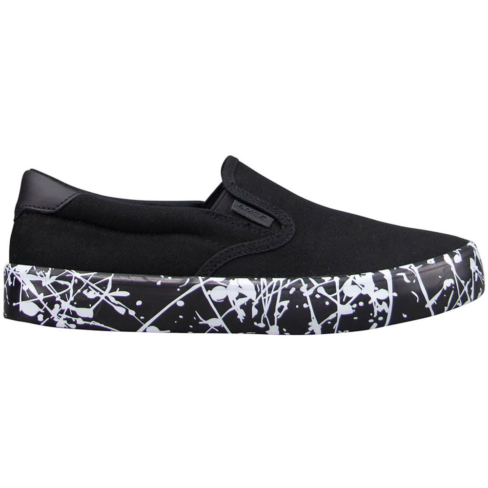 Lugz Women's Clipper Classic Slip-on Fashion Sneaker, Black/White Splatter, 8, M US