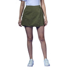 Olive Mid Waist Regular Fit Shorts