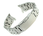 RECHERE Stainless Steel Bracelet Watch Band Strap Curved End Solid Links Color Silver (18mm)