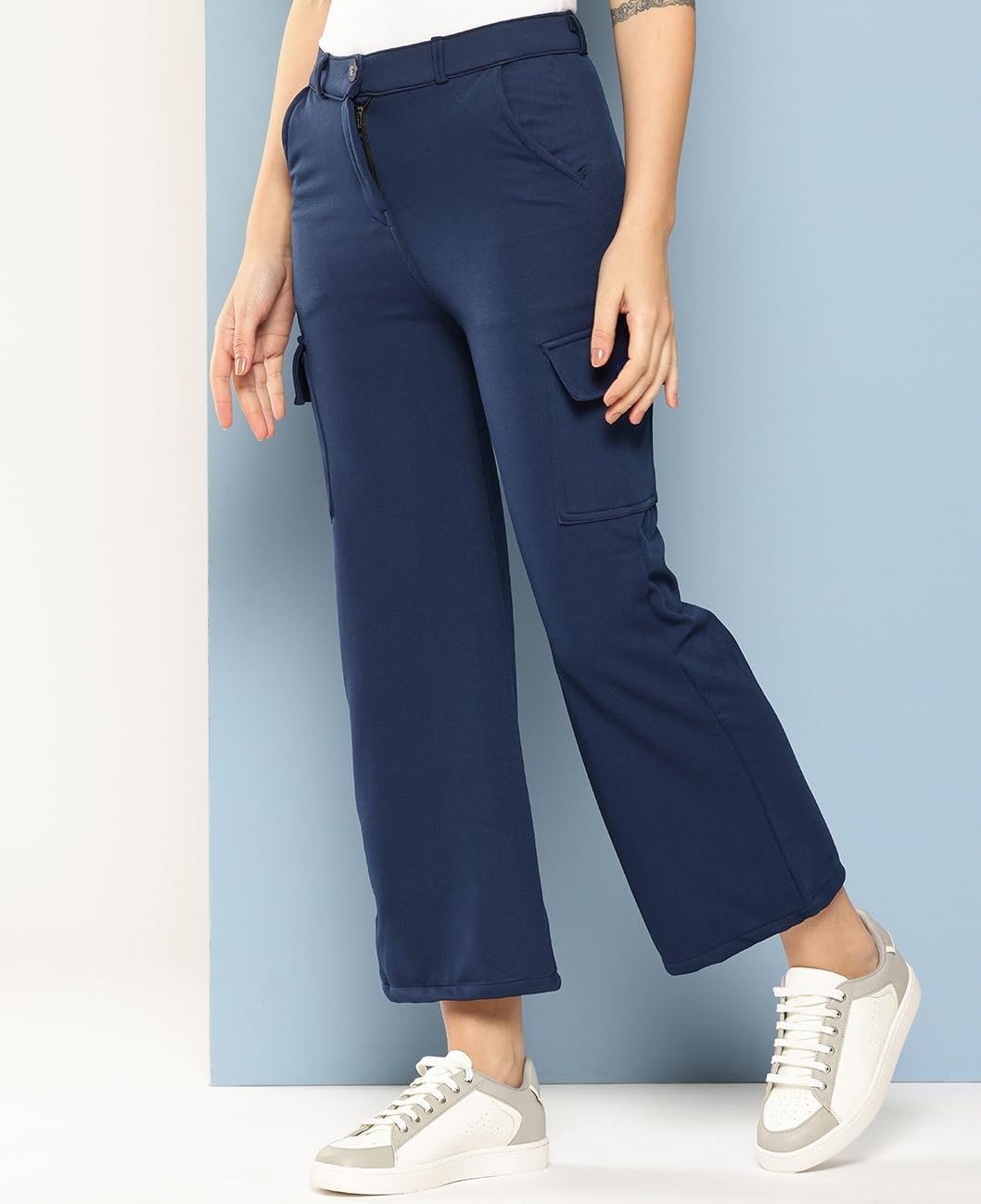 Aarika Girls Casual Wear Navy Blue Colour Solid Nylon Pant (9-14 Years)