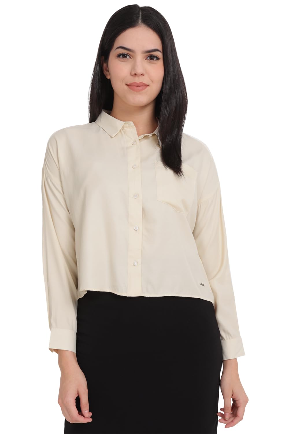 Allen Solly Women Regular Fit Solid Formal Polyester Full Sleeve Shirt