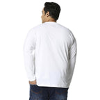 Bewakoof Mens Solid 100% Cotton Plus Size T-Shirt - Regular Fit, Round Neck, Full Sleeves White