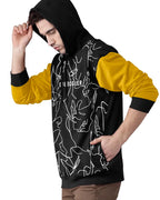 Noble Monk MenS Printed Cotton Blend Hooded Neck Sweatshirt | Full Sleeves | Casual Hoodie For Men