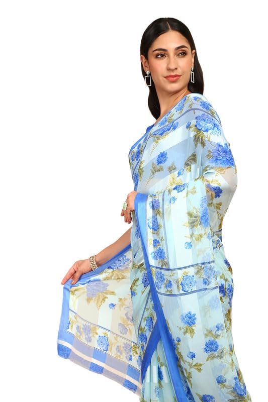 Soch Women Floral Print Chiffon Saree
