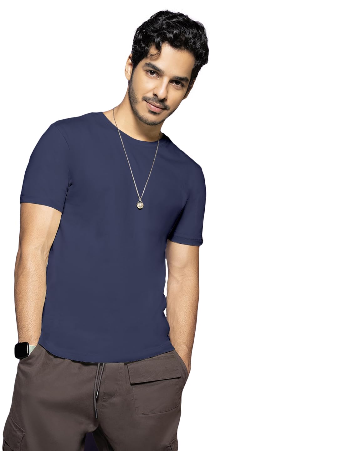 Bewakoof Mens Solid 100% Cotton T-Shirt - Regular Fit, Round Neck, Half Sleeves