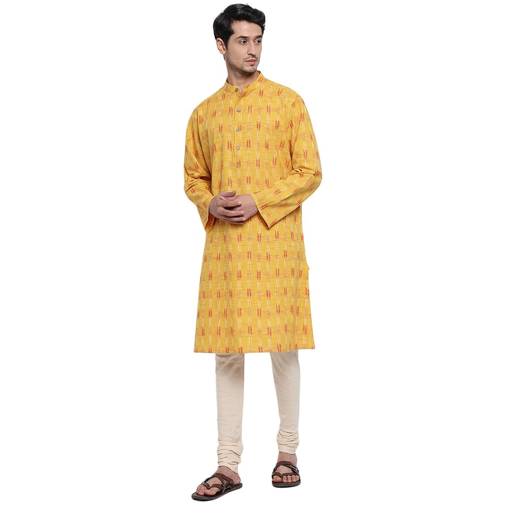 Fabindia Men'S Cotton Relaxed Kurta (100566901_Yellow