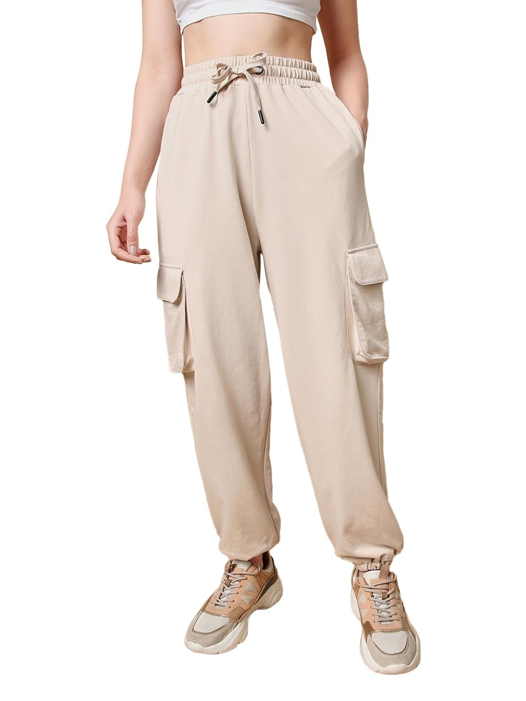 Bewakoof Air 1.0 Womens Solid Oversized Mid Rise Joggers_585686_Pink_XL