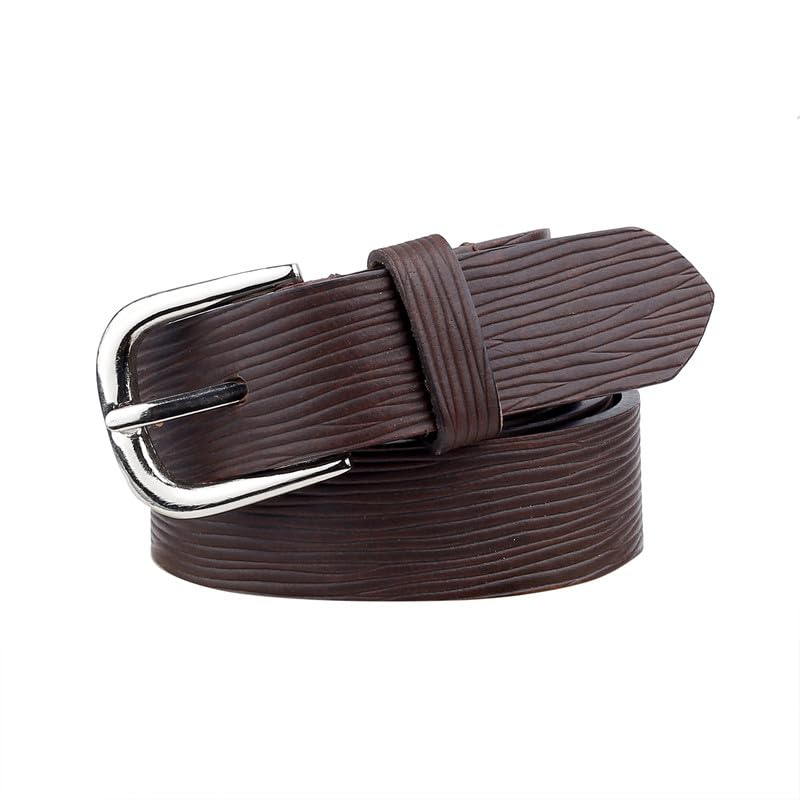 Bacca Bucci Elegante Slim Genuine Leather BeltTextured Elegance For Versatile Styling 28 Mm Brown 26-28