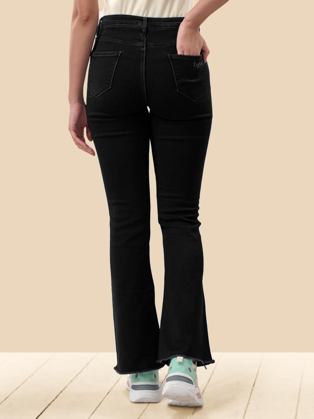 Lyra WomenS Mid-Rise Flared Bootcut Jeans|Stretchable Fabric For Comfort|Trendy & Stylish Denim|Size - 34