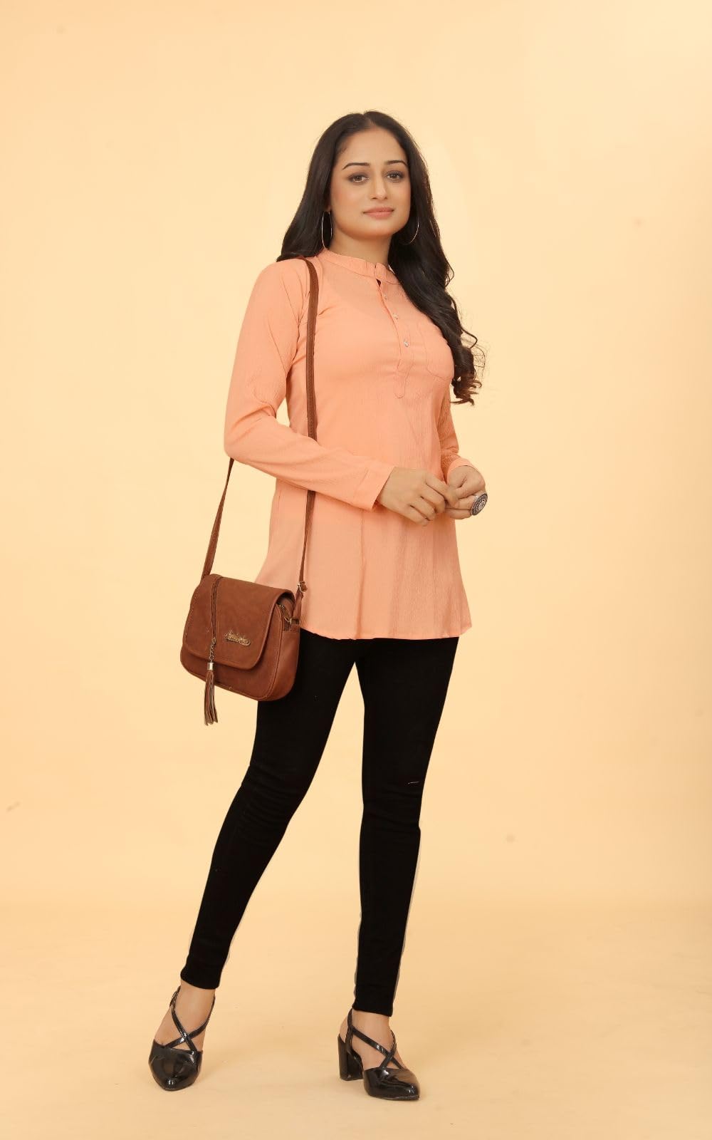 Kesudi Women Solid Tunic Top - Jeans Top - Fully Stitched Full Sleeve - Solid Color - Regular Fit - Office Wear Festival - Tunic