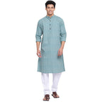 Fabindia MenS Cotton Slim Kurta (102409601_Green
