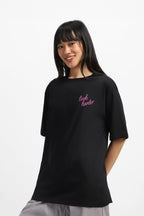 Juneberry 100% Pure Cotton Oversized Baggy Fit Official Disney Merchandise Cool & Goofy Graphic Printed T-Shirt For Women (Os_Ds