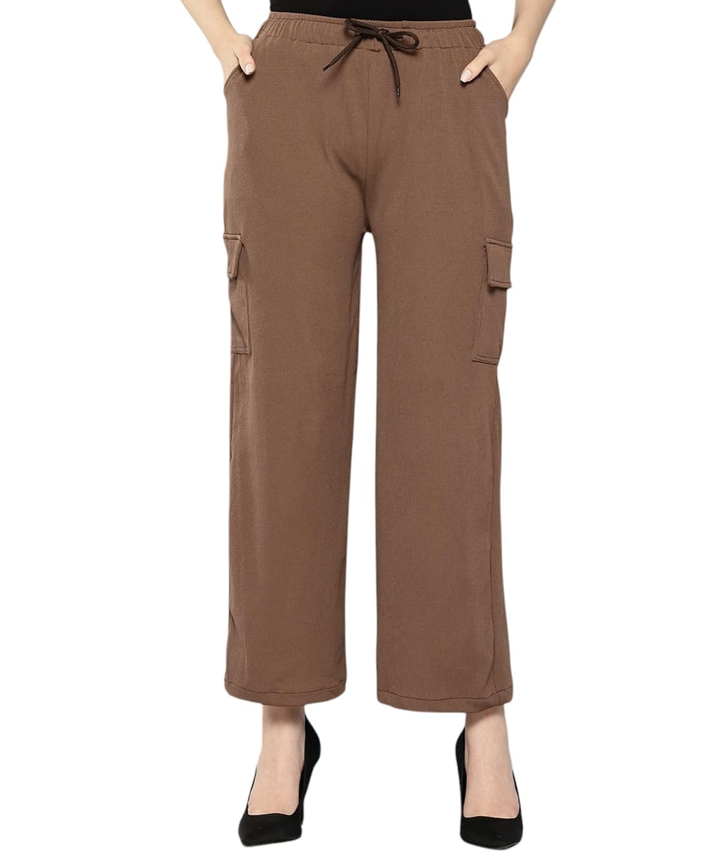 Aarika Girls Casual Wear Brown Colour Solid Nylon Pant (9-13 Years)