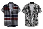 Rebelify Half Sleeve Printed Shirts For Men Regular Fit Printed Spread Collar Casual Shirt Lycra Fabric With Combo Shirt (Pack O