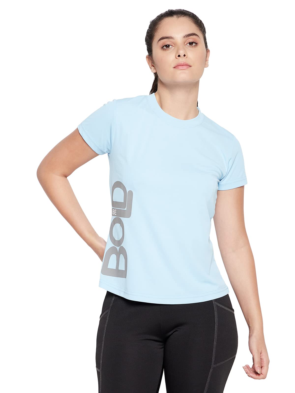 Clovia WomenS Comfort Fit Activewear Short Sleeves Sports T-Shirt (At0160B03_Blue_Xl)