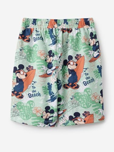 The Souled Store Official Mickey Mouse : Surf Vibes Boys Graphic Printed Pull On Cotton Shorts