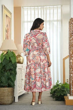 Greciilooks Women Rayon Casual Knee-Length Western Dress, Multicolour, Small