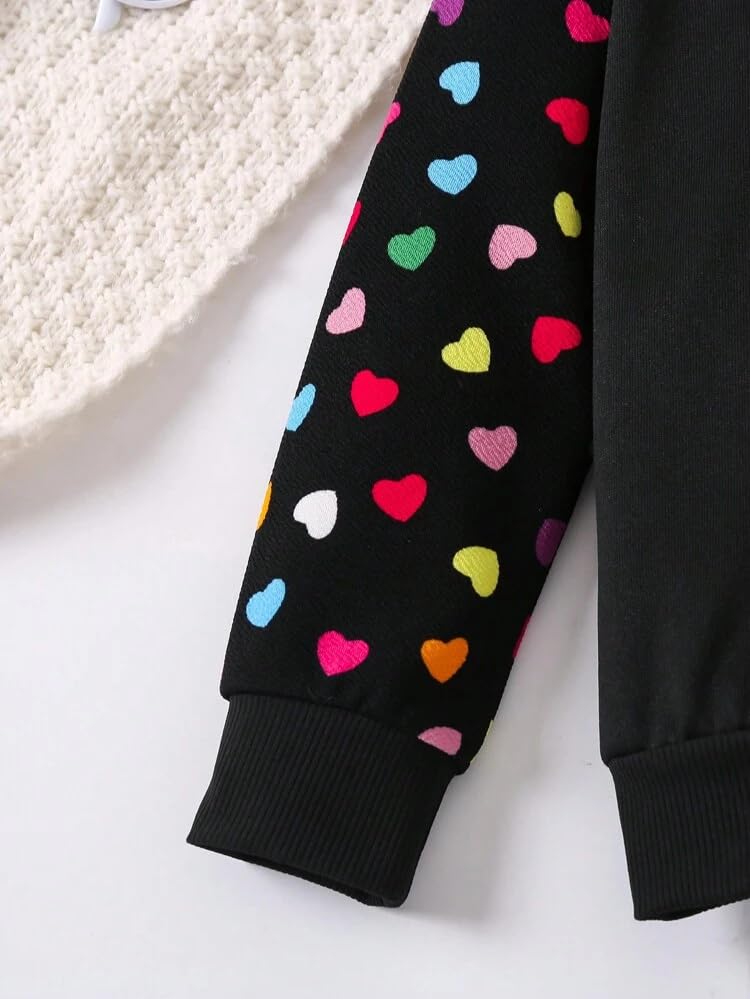 TAGAS Girls 2 Piece Outfits Heart Print Long Sleeve Crewneck |||| Two-Piece Set FOR GIRLS ||girls dress||(GTP-75)