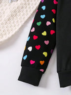 TAGAS Polyester Girls 2 Piece Outfits Heart Printed Long Sleeve Crewneck |||| Two-Piece Set FOR GIRLS ||GIRLS Dress||(GTP-75),