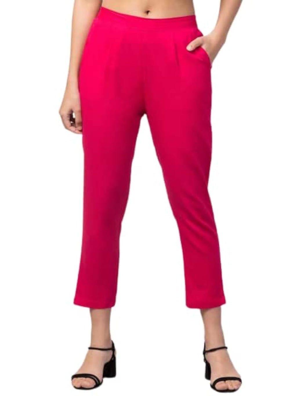 DIGITAL SHOPEE Womens Regular Fit Casual Pants (DS-TC1-PINK-M_Pink