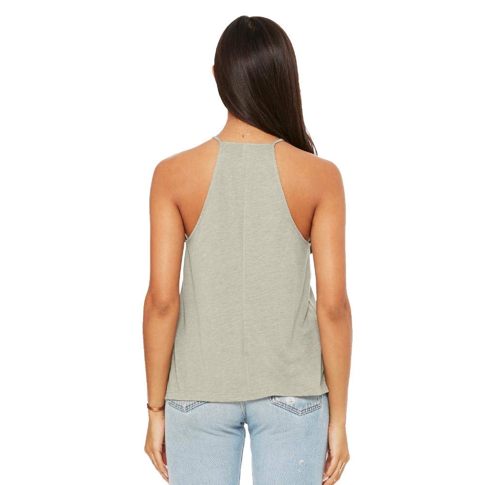 Ladies Flowy High Neck Tank - WHITE - S(D0102H7W3Q2)
