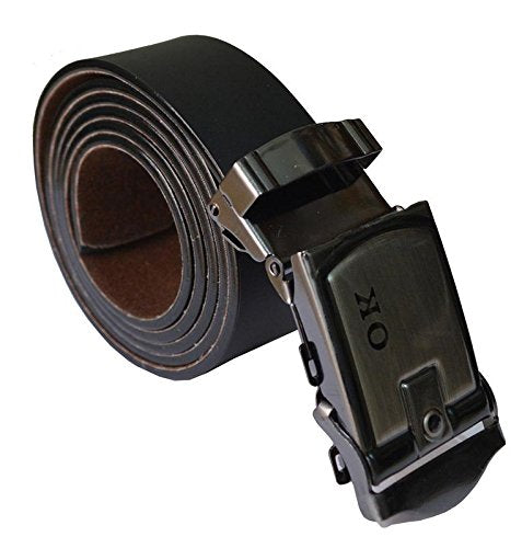 Sunshopping MenS Black Synthetic Leather Auto Lock Buckle Belt(Sss28) 28