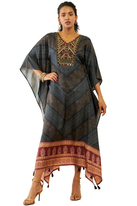 Soch Women Silk Blend Mirror Work Ethnic Wear