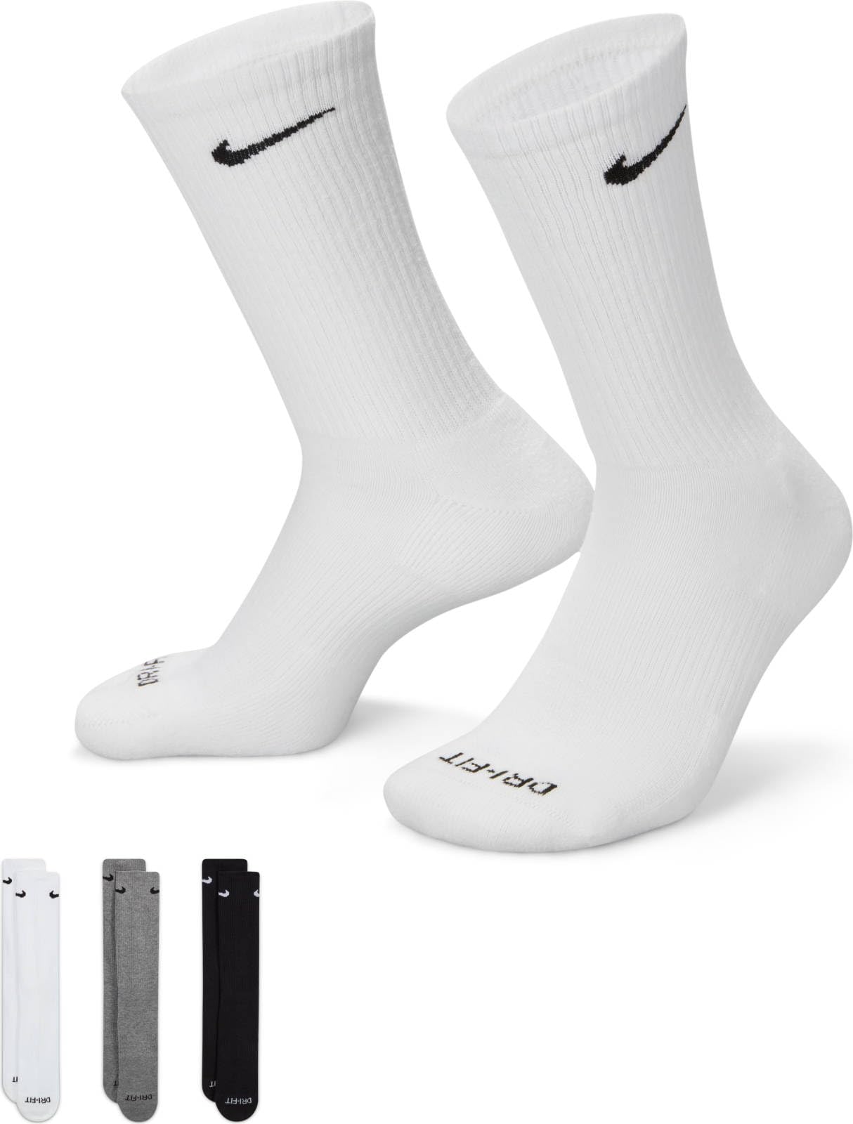 Nike Everyday Plus Cushioned Training Crew Socks 3 Pairs In Men Active Compression Socks
