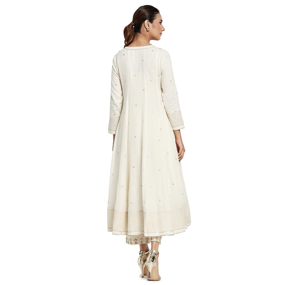 Fabindia Women Cotton Long Kurta Natural