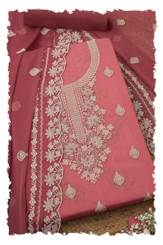 Soch Women Chiffon Embroidered Unstitch Dress Material with Thread Work