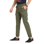 Turtle Men Cotton Stretch Green Solid Cargo Pant