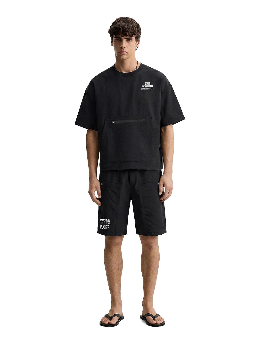 The Indian Garage Co Mens Relaxed Fit Solid Stretchable Crew Neck and Co Ord Set Sweater
