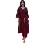 ANNI DESIGNER Women's Maroon Color Rayon Kurta with Palazzo Set (Geetha Maroon_M)