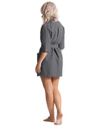 Turkish Linen Lightweight Waffle Knit Bath, Spa & Bridesmaids Kimono Short Robes for Women - Quick Dry & Soft