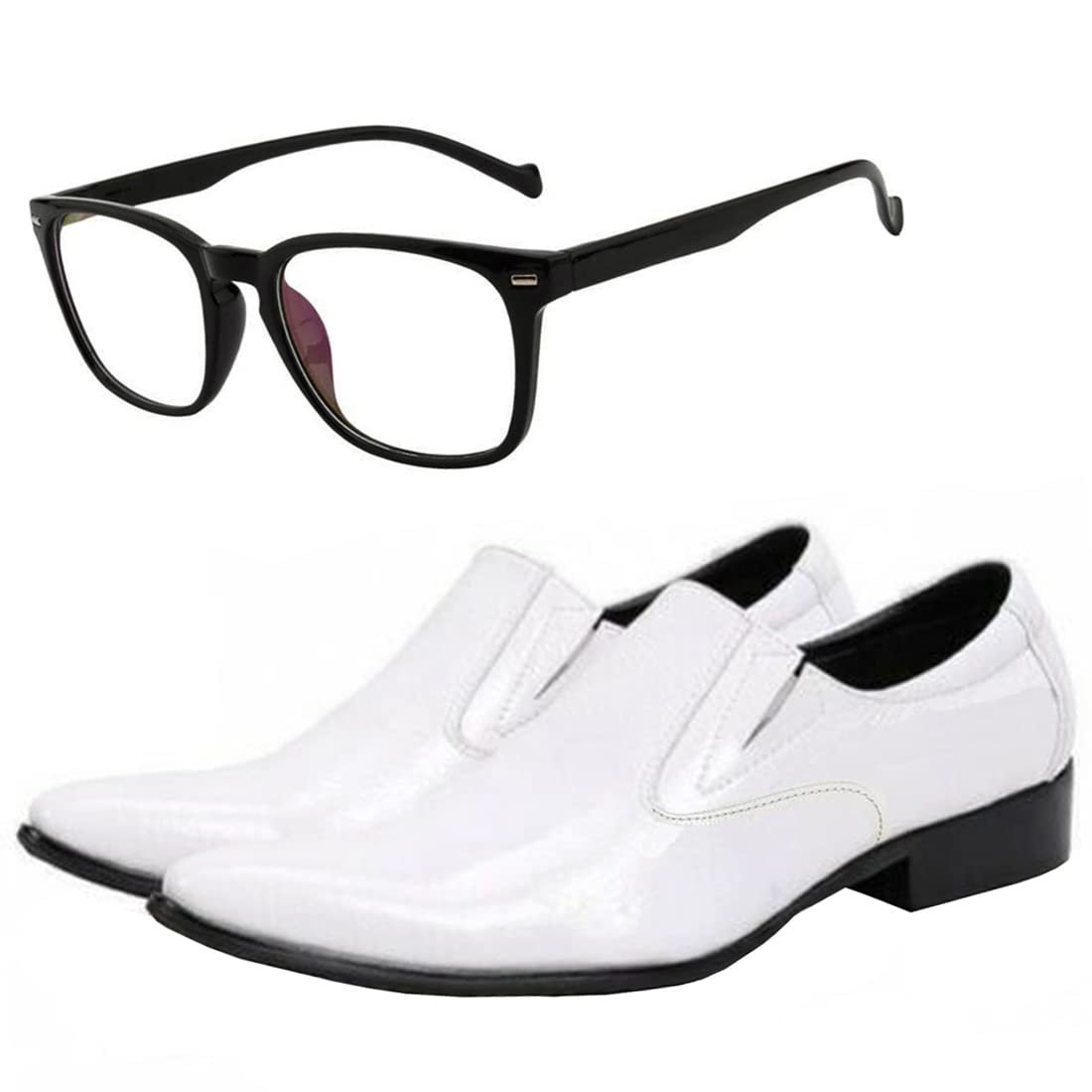 Vitoria Stylish Mens Synthetic Leather Black Formal Shoes with Free Compter Black Unisex Sunglasses/Office Shoes/Suit Shoes/Dre 9