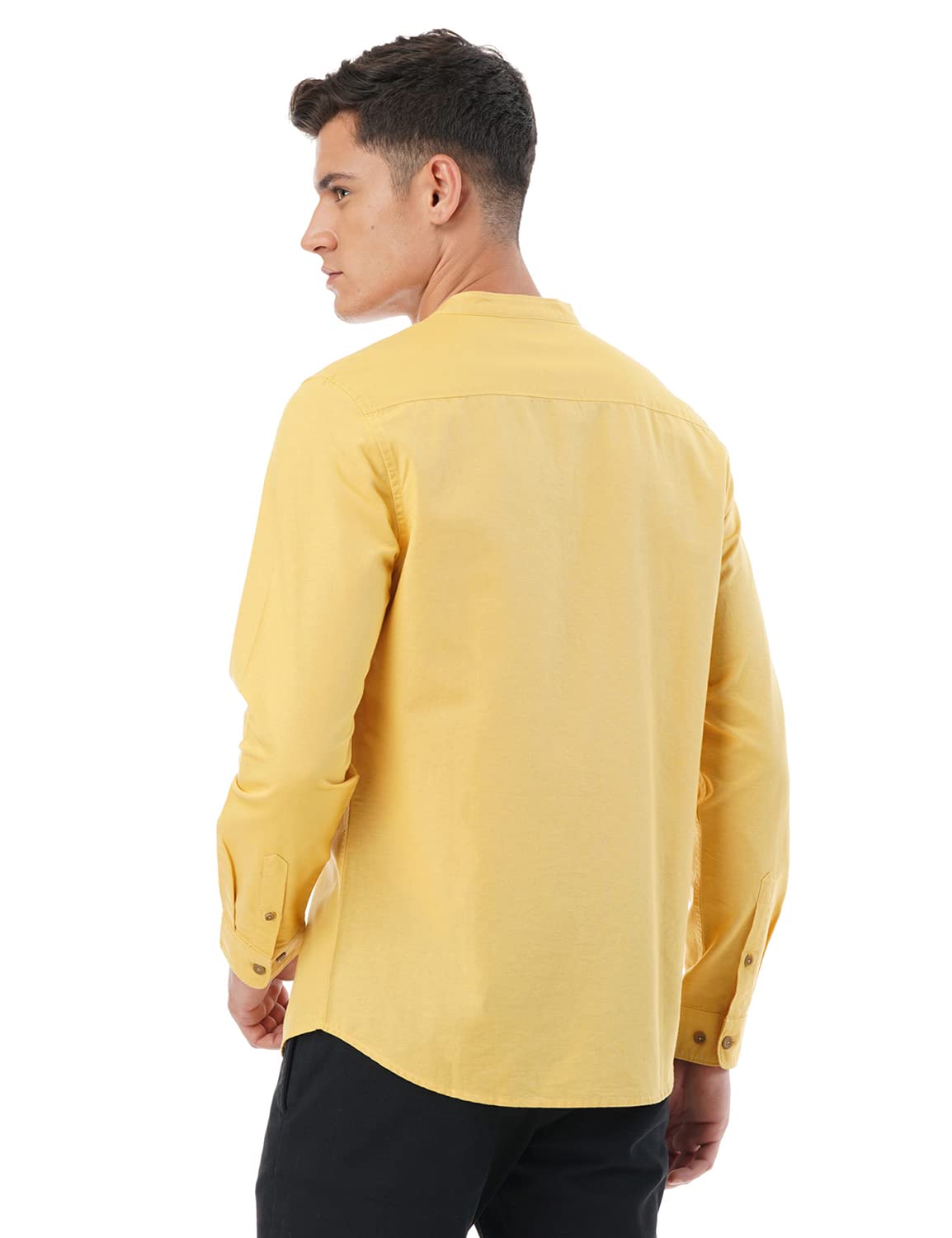 FYLTR Mens Solid Slim Fit 100% Cotton, Linen Look Casual Shirt