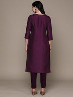 Anubhutee Women'S Silk Embellished Black A-Line Kurta