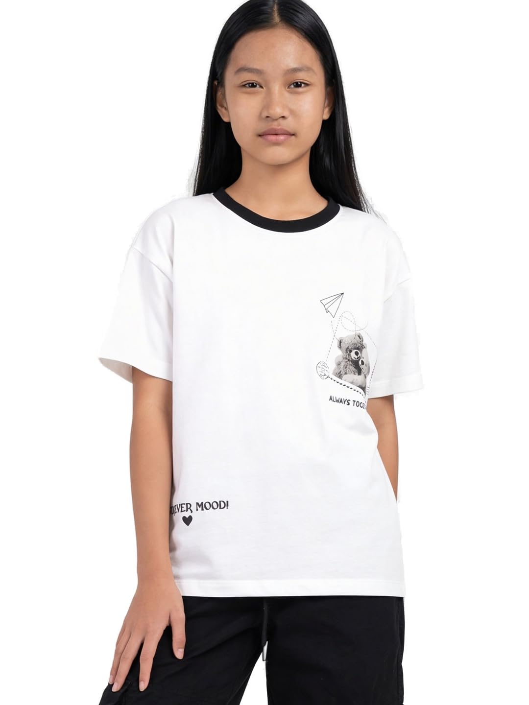 Max Girls Printed TShirt (White_1416 Y) 14-16