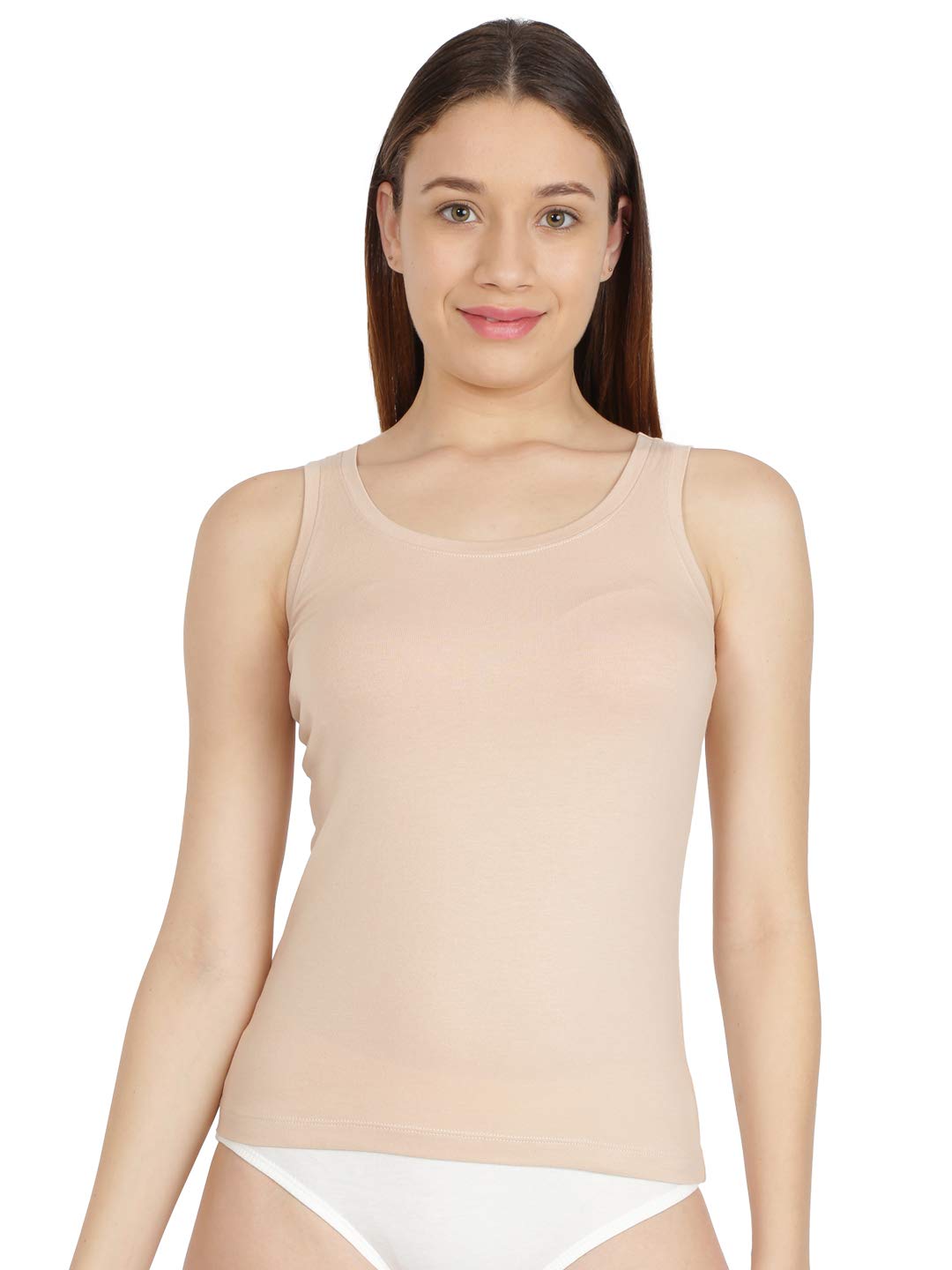 Attwact Peach Camisole For WomenCotton Sleeveless Vests For LadiesWomens Innerwear Short Tank Top With Broad Shoulder Slits, 4 4