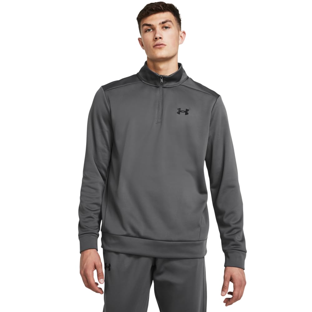 Under Armour Men's ArmourFleece 1/4 Zip, (025) Castlerock / / Black, 3X-Large