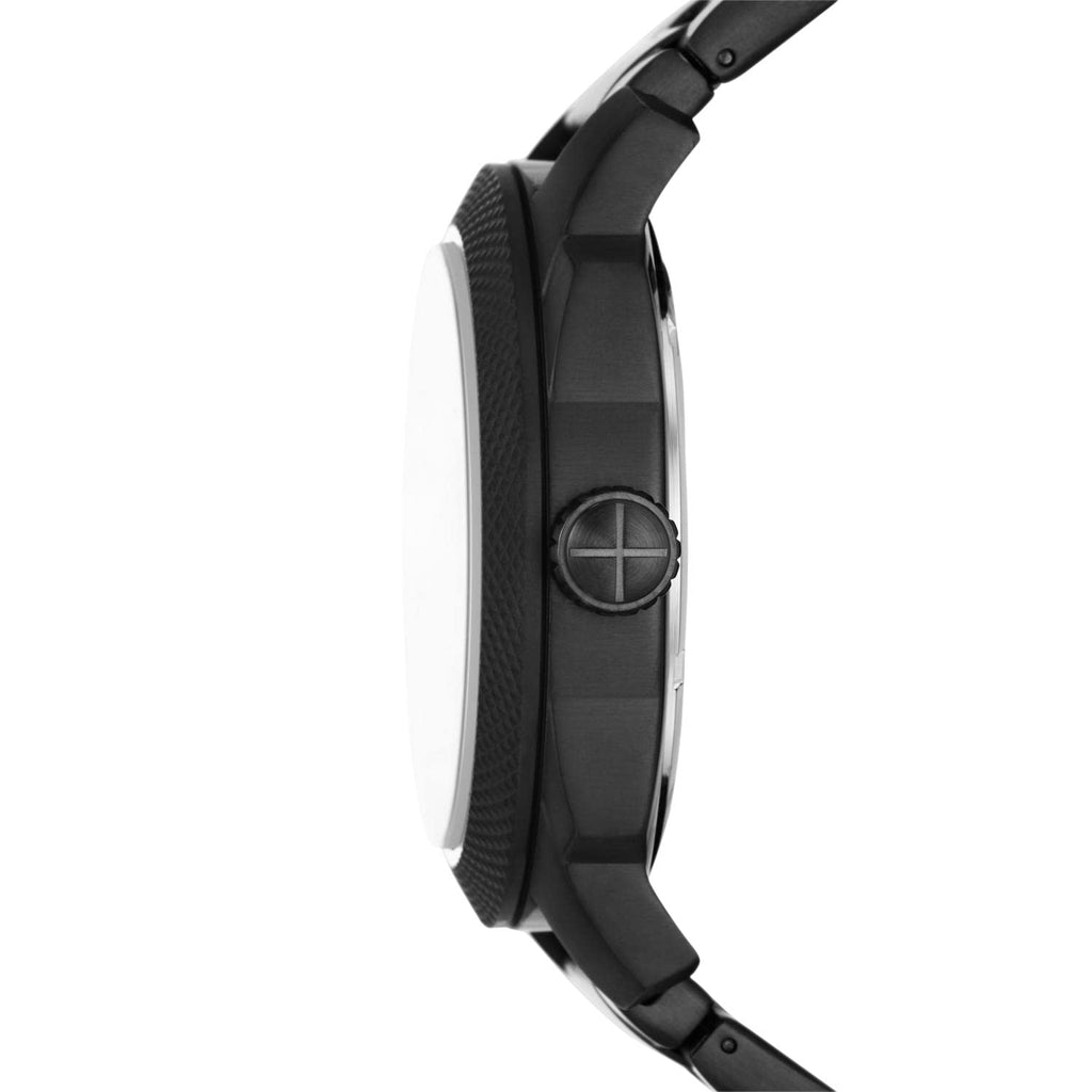 Fossil Men's Machine 49mm Quartz Stainless Steel Three-Hand Watch, Color: Black (Model: FS5971)