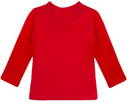 Lilax Girls' Basic Long Sleeve Round Neck Cotton T-Shirt 12 Red