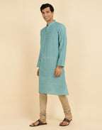 Fabindia MenS Cotton Woven Relaxed Kurta (1037119Teal_Teal