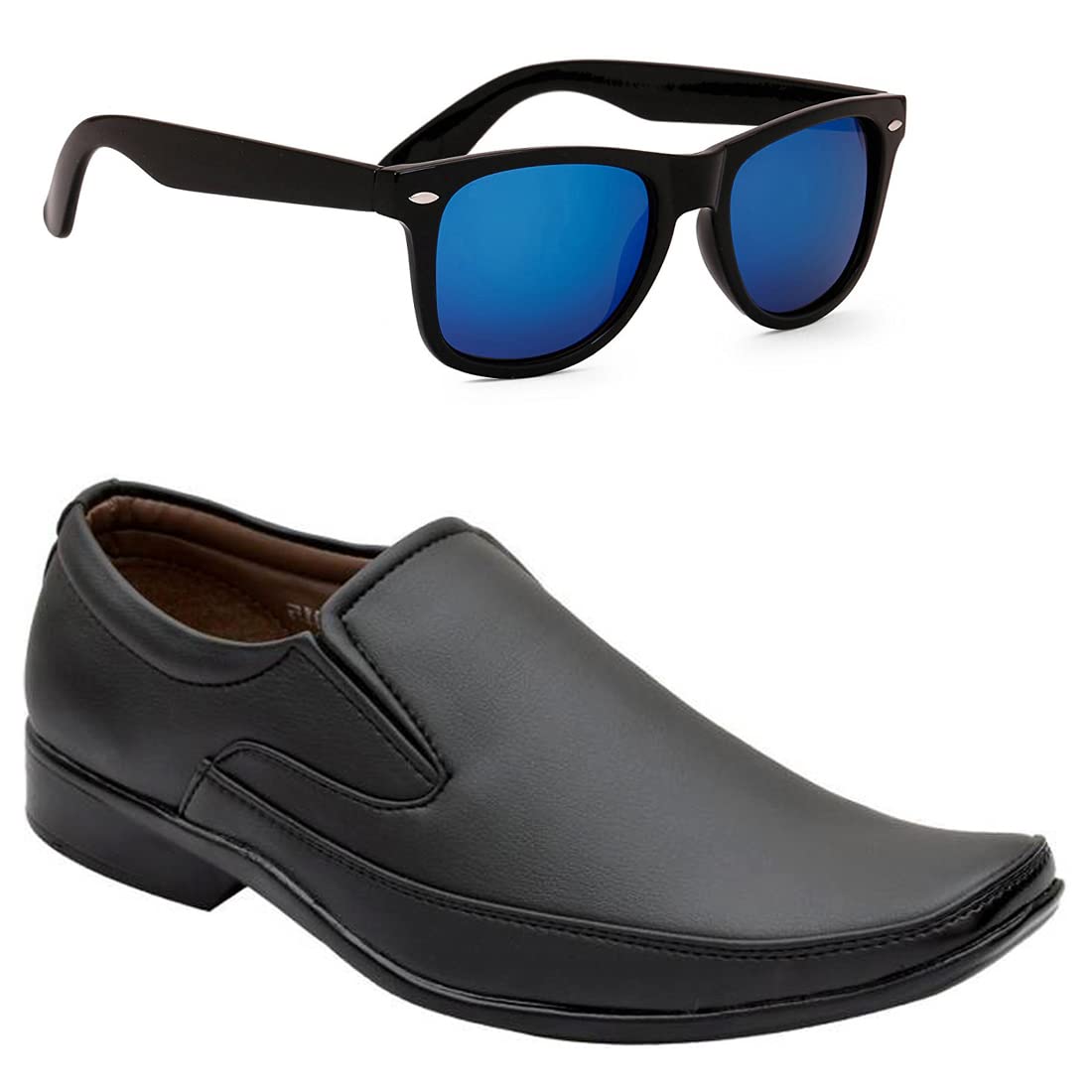 Vitoria Traditional Men/Boys Formal Shoes/Ethenic Shoes/Party Shoes/Formal Shoes/Fashionable/Sunglassess/Combo (Numeric_8) Black 8