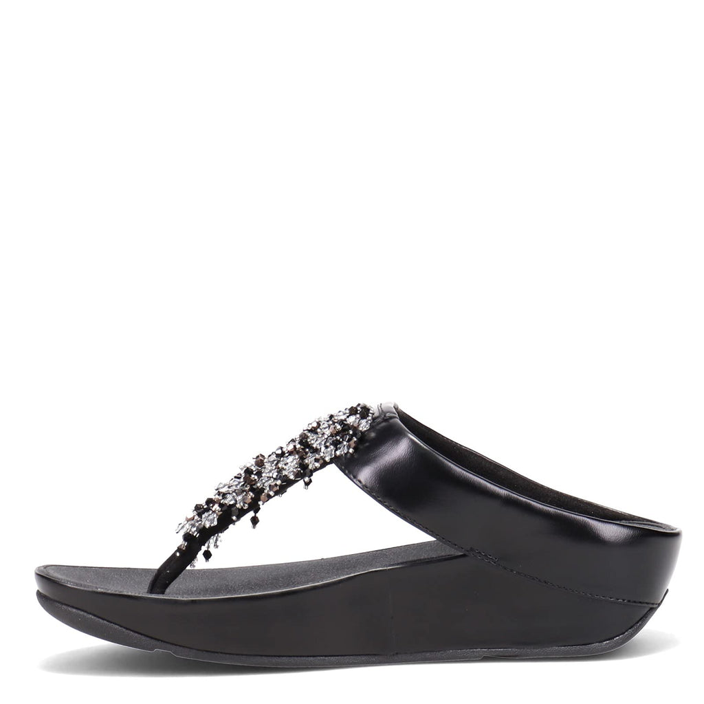 FitFlop DR7090-050 Rumba Beaded Toe-Post Sandals All Black US07