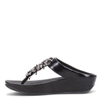 FitFlop DR7090-050 Rumba Beaded Toe-Post Sandals All Black US07