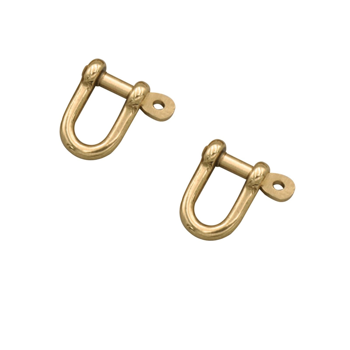 Dophee 2Pcs Solid Brass DRing Staples Shackle Carabiner Removable, 6Mm 6