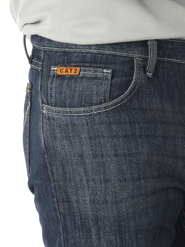Wrangler Riggs Workwear Men's FR Flame Resistant 20X Vintage Boot Cut Jean, Dark Wash, 34Wx36L