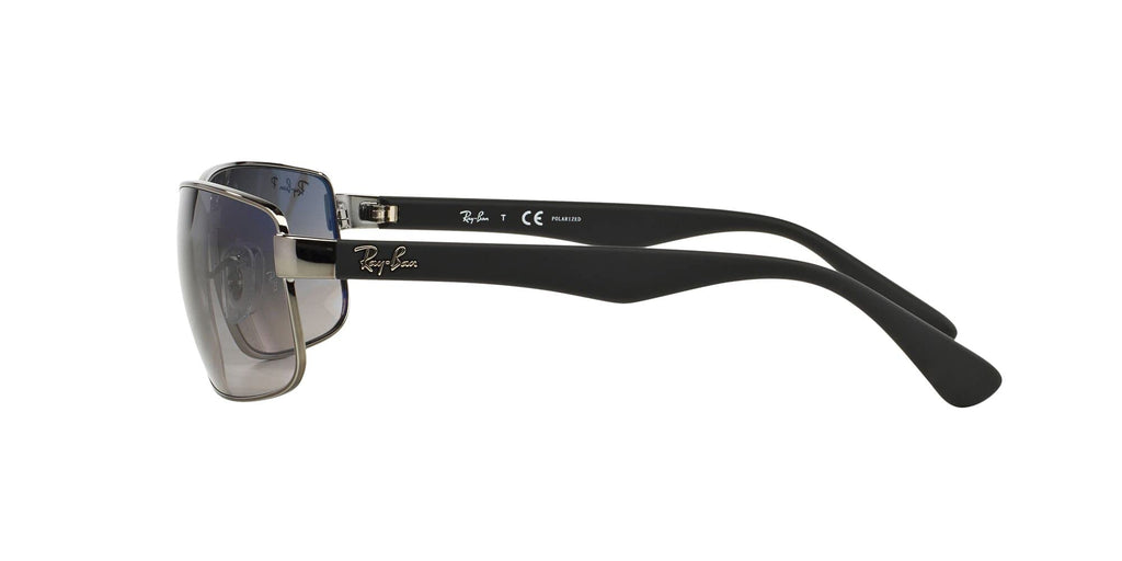 Ray-Ban RB3478 Rectangular Sunglasses, Gunmetal Frame/Blue Polarized Lens, 60 mm