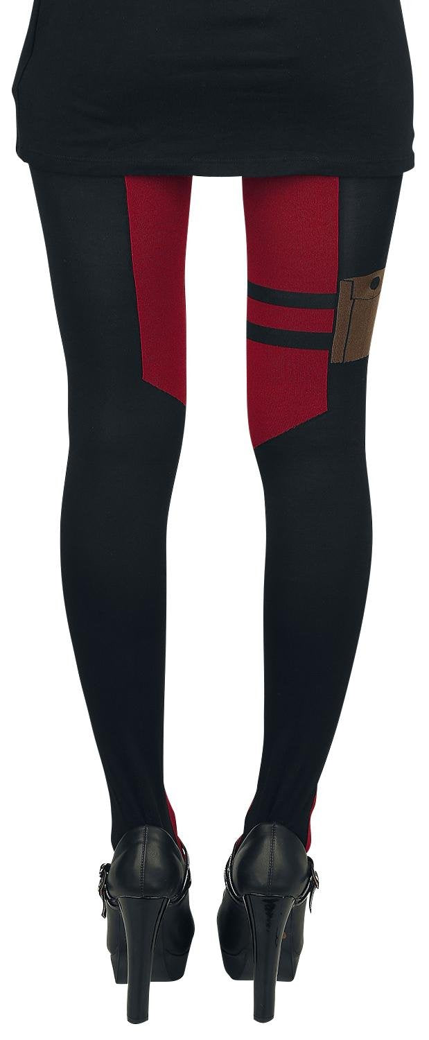 Marvel Comics Deadpool Suit Up Costume Sheer Tights